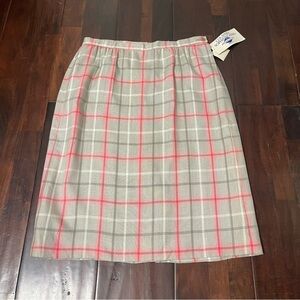 NWT Vintage Pendleton Country Sophisticates Skirt Women’s 16W Rayon Pink & Grey